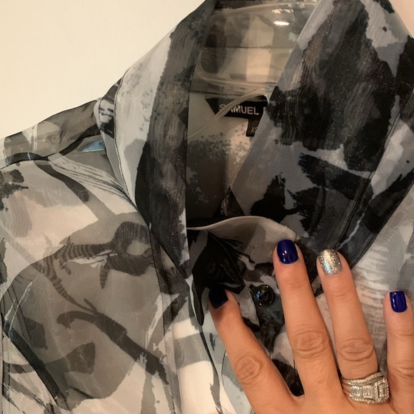 Amazing designer Samuel Dong sheer jacket with bell sleeves. Size XS. NWOT. - Picture 7 of 12